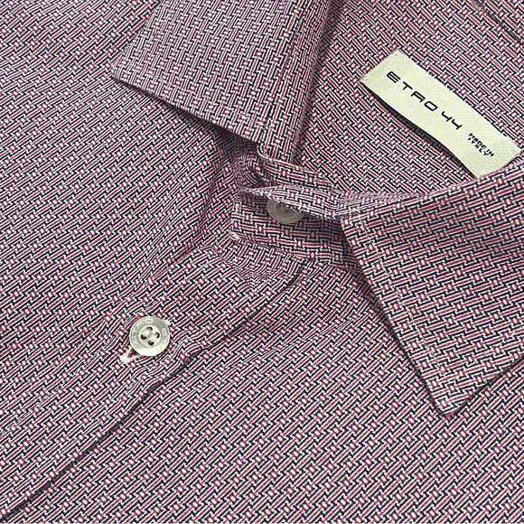 Etro Other - SOLD ETRO Men’s Pink/Blue All Over Print Long-Sleeve Cotton Dress Shirt Size 44